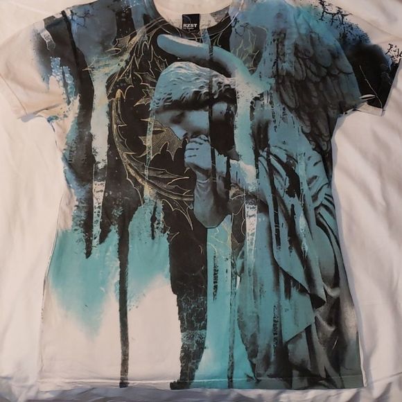 RZST Los Angeles Praying‎ Statue Graphic T-Shirt Lg - Picture 1 of 5